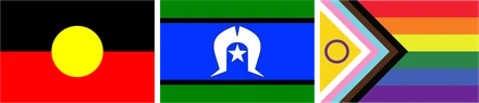 Aboriginal, Torres Strait Islander and Progress Pride flags